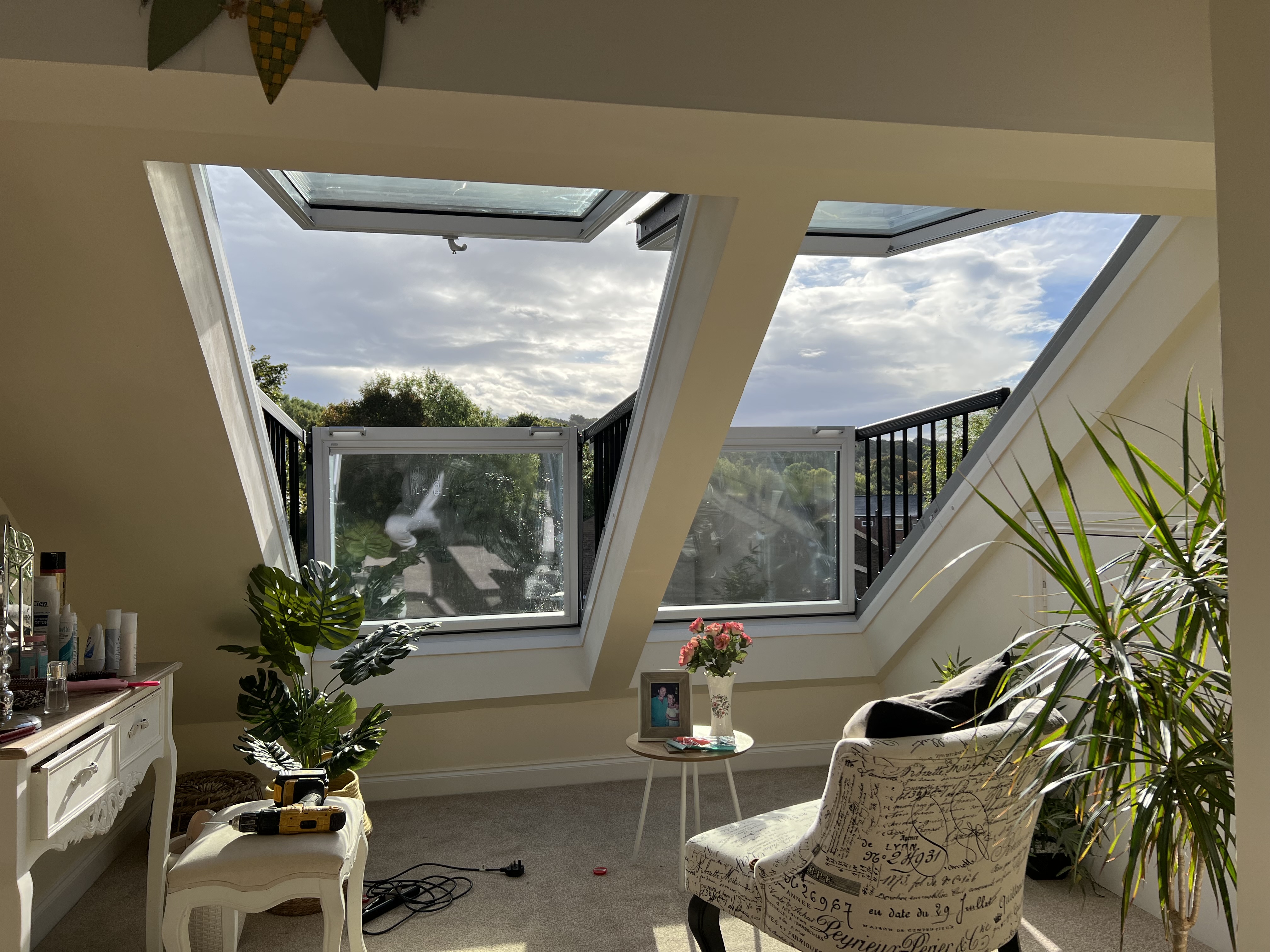 Attic conversion with skylights